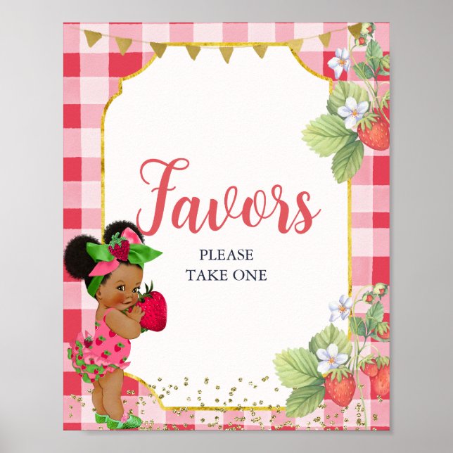 Someone Berry Sweet Strawberry Baby Shower Favors Poster (Front)