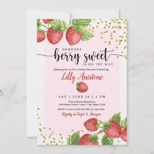 Someone Berry Sweet Strawberry Baby Shower Invitation