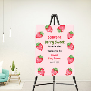 Someone Berry Sweet Strawberry Baby Shower Welcome Foam Board