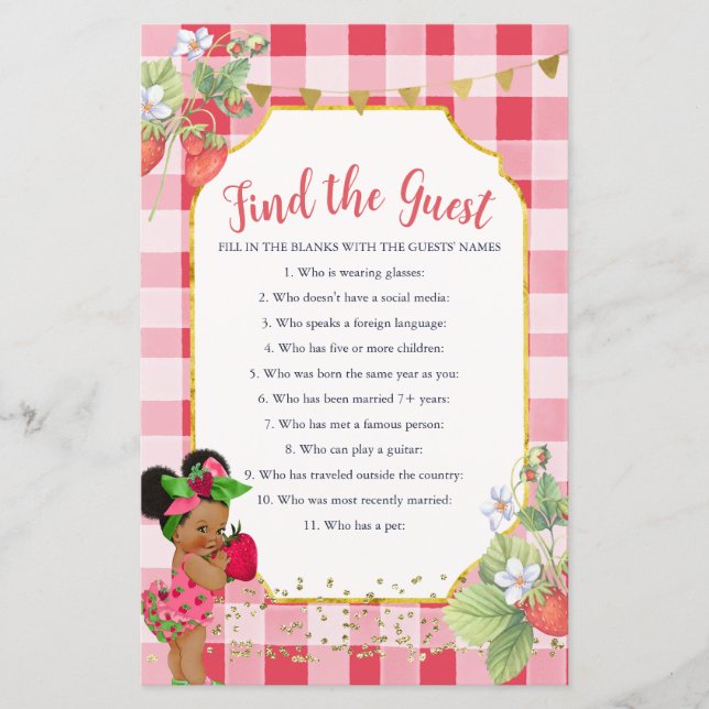 Someone Berry Sweet Strawberry Find The Guest Game (Front)