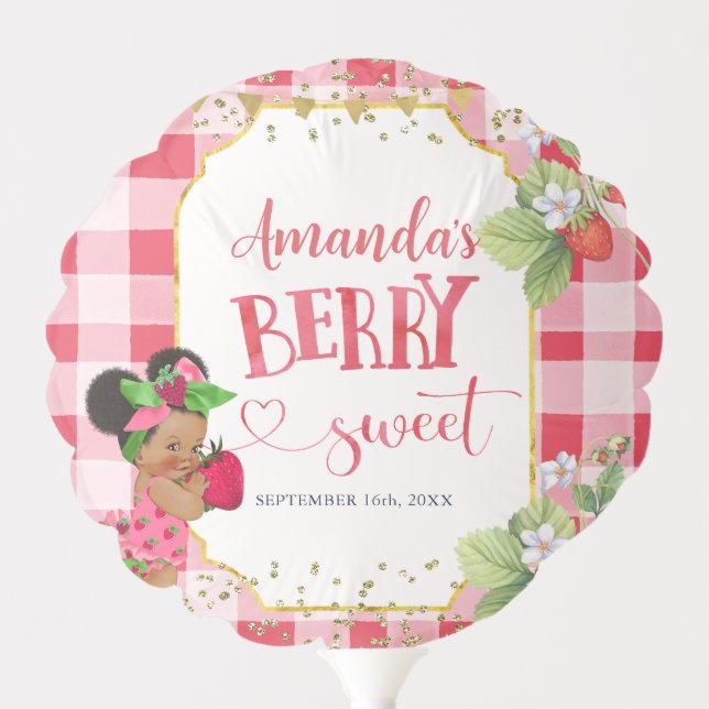 Someone Berry Sweet Strawberry Girl Baby Shower Balloon (Front)