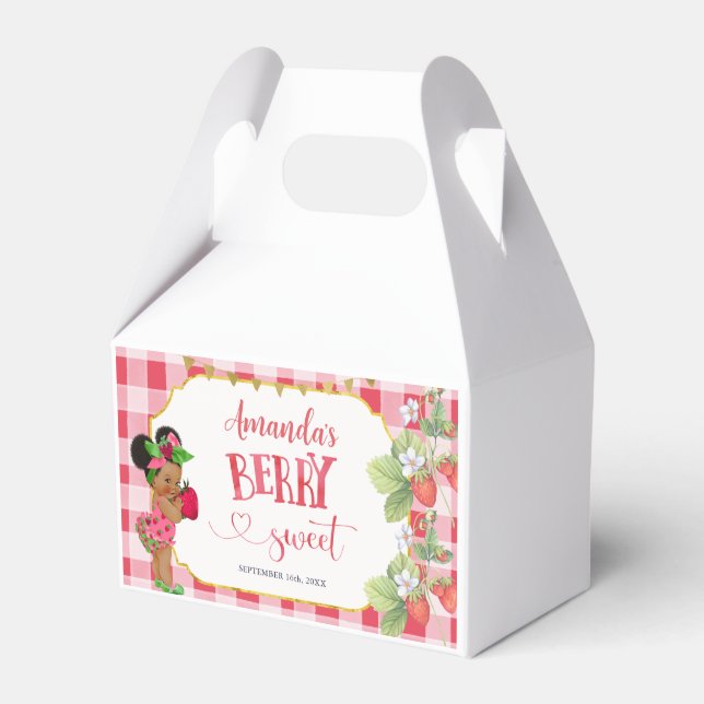 Someone Berry Sweet Strawberry Girl Baby Shower Favor Boxes (Front Side)