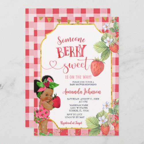 Someone Berry Sweet Strawberry Girl Baby Shower Invitation