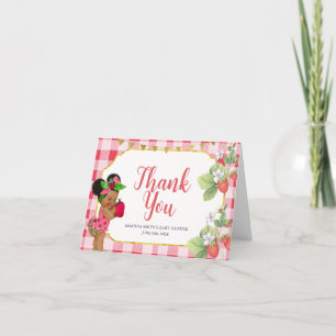 Someone Berry Sweet Strawberry Girl Baby Shower Letterpress Thank You Card
