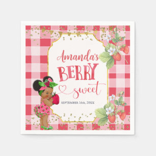 Someone Berry Sweet Strawberry Girl Baby Shower Napkins