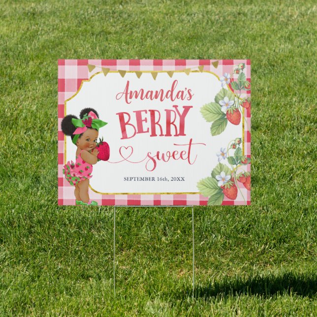 Someone Berry Sweet Strawberry Girl Baby Shower Sign (Insitu)