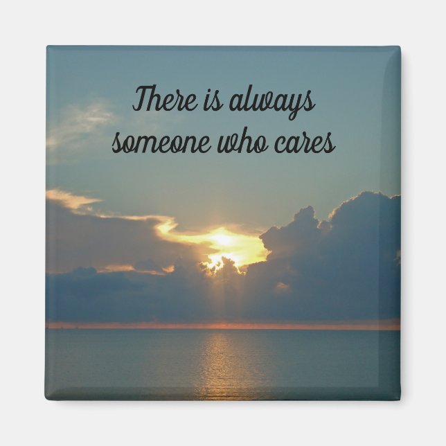Someone Cares West Coast Sunset Photo Friendship Magnet (Front)