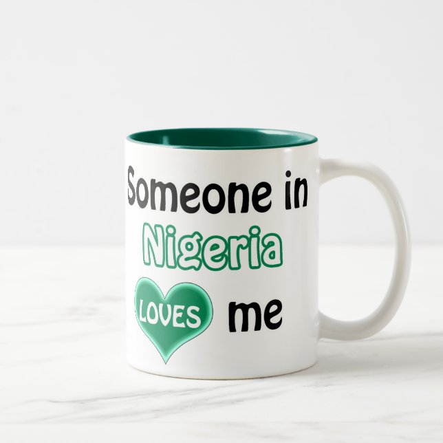 Someone from Nigeria loves me Two-Tone Coffee Mug (Right)