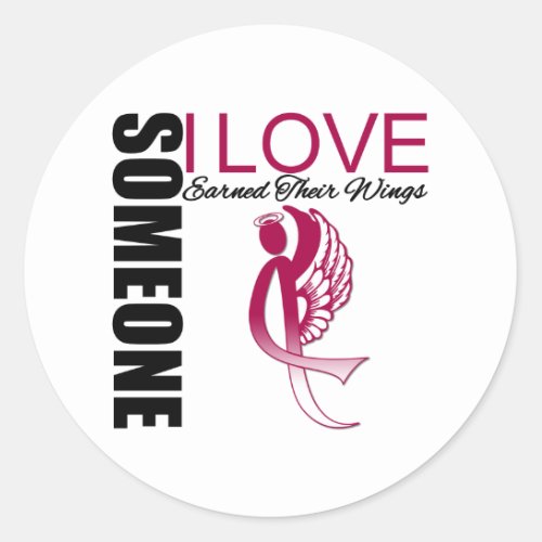 Someone I Love Earned Their Wings Throat Cancer Classic Round Sticker