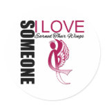 Someone I Love Earned Their Wings Throat Cancer Classic Round Sticker