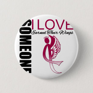 Someone I Love Earned Their Wings Throat Cancer Pinback Button