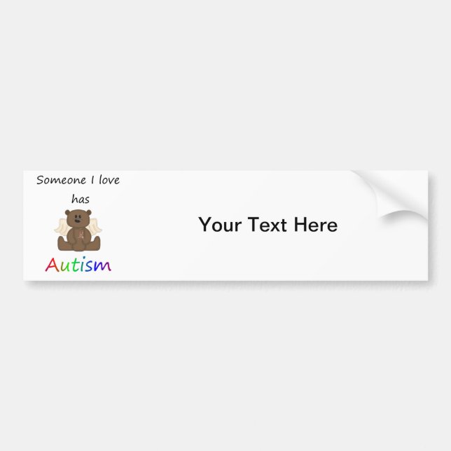 Someone I love has autism (boy bear) Bumper Sticker (Front)