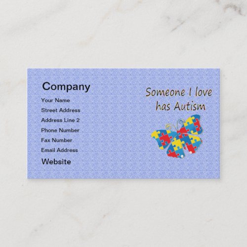 Someone I love has autism multi Business Card