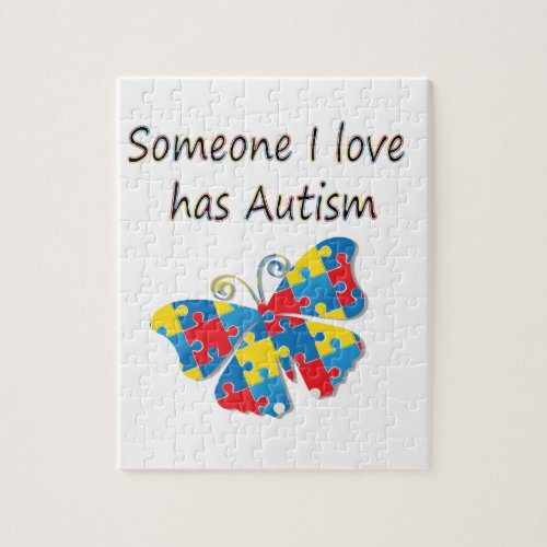 Someone I love has autism multi Jigsaw Puzzle