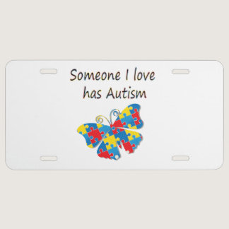 Someone I love has autism (multi) License Plate