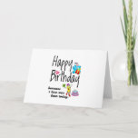 Someone I love was born today. Birthday Wishes Card<br><div class="desc">Happy Birthday to you. Someone I love was born today. Funny and cute Birthday design with lovely teddy bear holding a gift and a funny pencil writing the birthday wishes. A perfect match for clothing.</div>