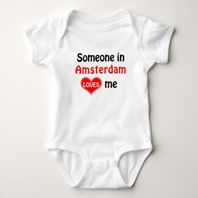 Someone in Amsterdam loves me Baby Bodysuit (Front)