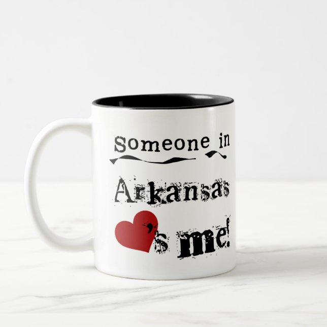 Someone In Arkansas Loves Me Two-Tone Coffee Mug (Left)