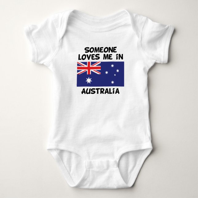 Someone In Australia Loves Me Baby Bodysuit (Front)
