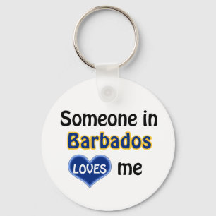 Someone in Barbados Loves me Keychain
