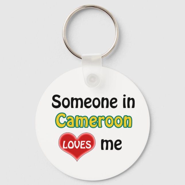 Someone in Cameroon Loves me Keychain (Front)