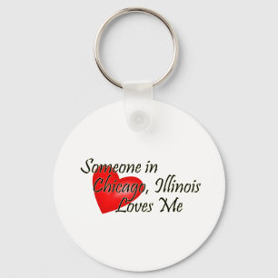 Someone in Chicago Loves Me Keychain