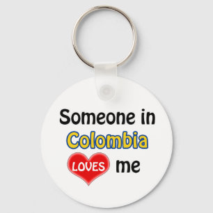 Someone in Colombia Loves me Keychain