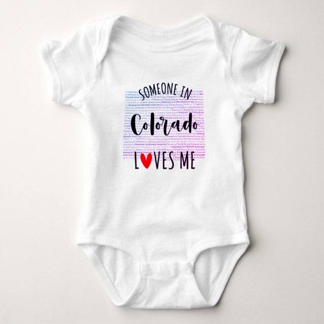 Someone In Colorado Loves Me Map Baby Bodysuit (Front)
