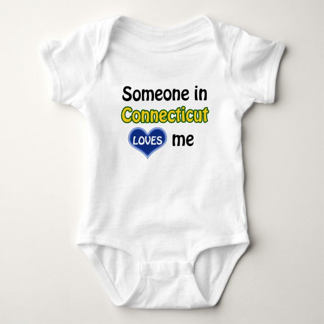 Someone in Connecticut loves me Baby Bodysuit (Front)
