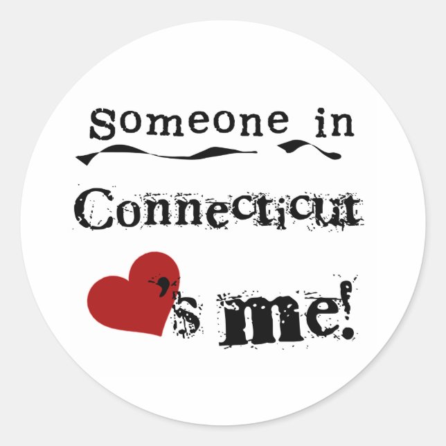 Someone In Connecticut Loves Me Classic Round Sticker (Front)