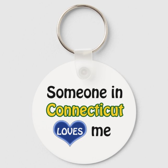 Someone in Connecticut Loves me Keychain (Front)