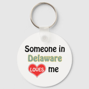 Someone in Delaware Loves me Keychain