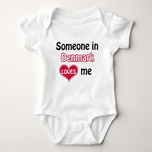 Someone in Denmark loves me Baby Bodysuit (Front)