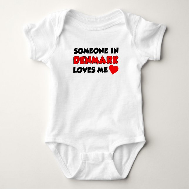 Someone In Denmark Loves Me Baby Bodysuit (Front)