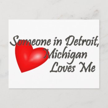 Someone In Detroit Loves Me Postcard by Brookelorren at Zazzle