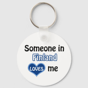 Someone in Finland Loves me Keychain
