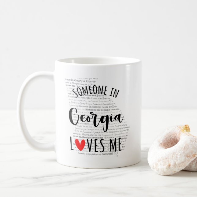 Someone In Georgia Loves Me Map Coffee Mug (With Donut)