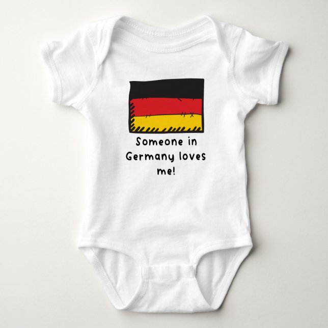 Someone in Germany Loves Me German Flag Baby Bodysuit (Front)