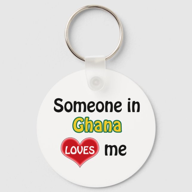 Someone in Ghana Loves me Keychain (Front)