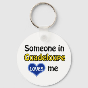 Someone in Guadeloupe Loves me Keychain