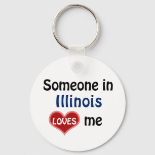 Someone in Illinois Loves me Keychain