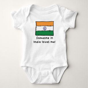Someone in India Loves Me Indian Flag Baby Bodysuit