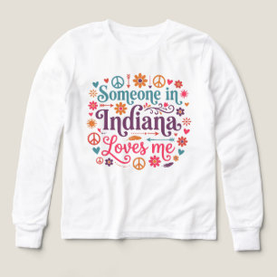 Someone in Indiana Loves Me Boho Hippie Design Tri-Blend Shirts