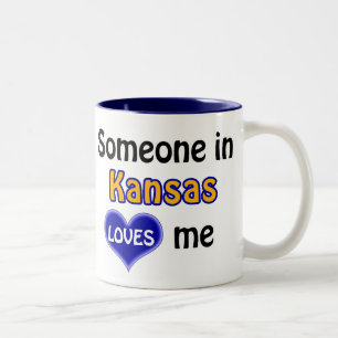 Someone in Kansas loves me Two-Tone Coffee Mug