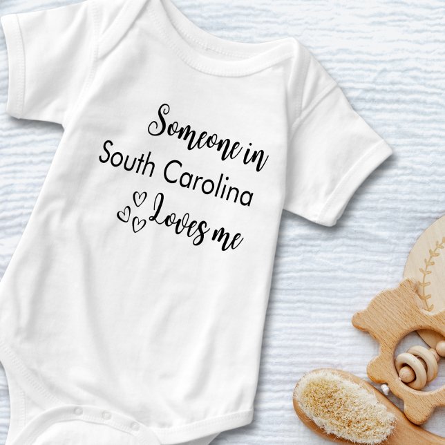 Someone In..Loves Me Personalized Black Text  Baby Bodysuit (Creator Uploaded)