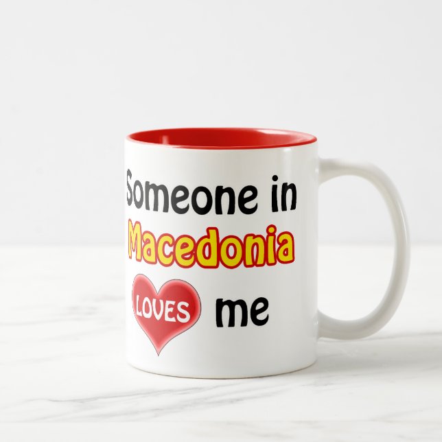Someone in Macedonia loves me Two-Tone Coffee Mug (Right)