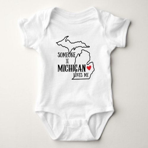 Someone in Michigan Loves Me Baby Bodysuit