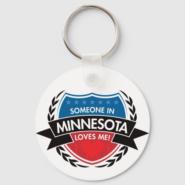 Someone In Minnesota Loves Me Keychain (Front)