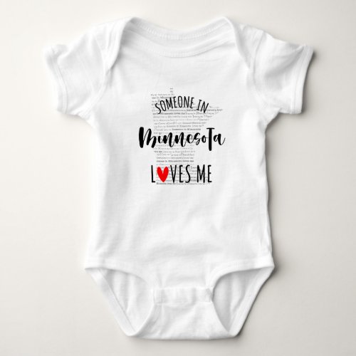 Someone In Minnesota Loves Me Map Baby Bodysuit