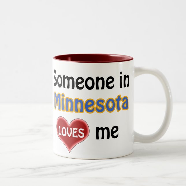 Someone in Minnesota loves me Two-Tone Coffee Mug (Right)